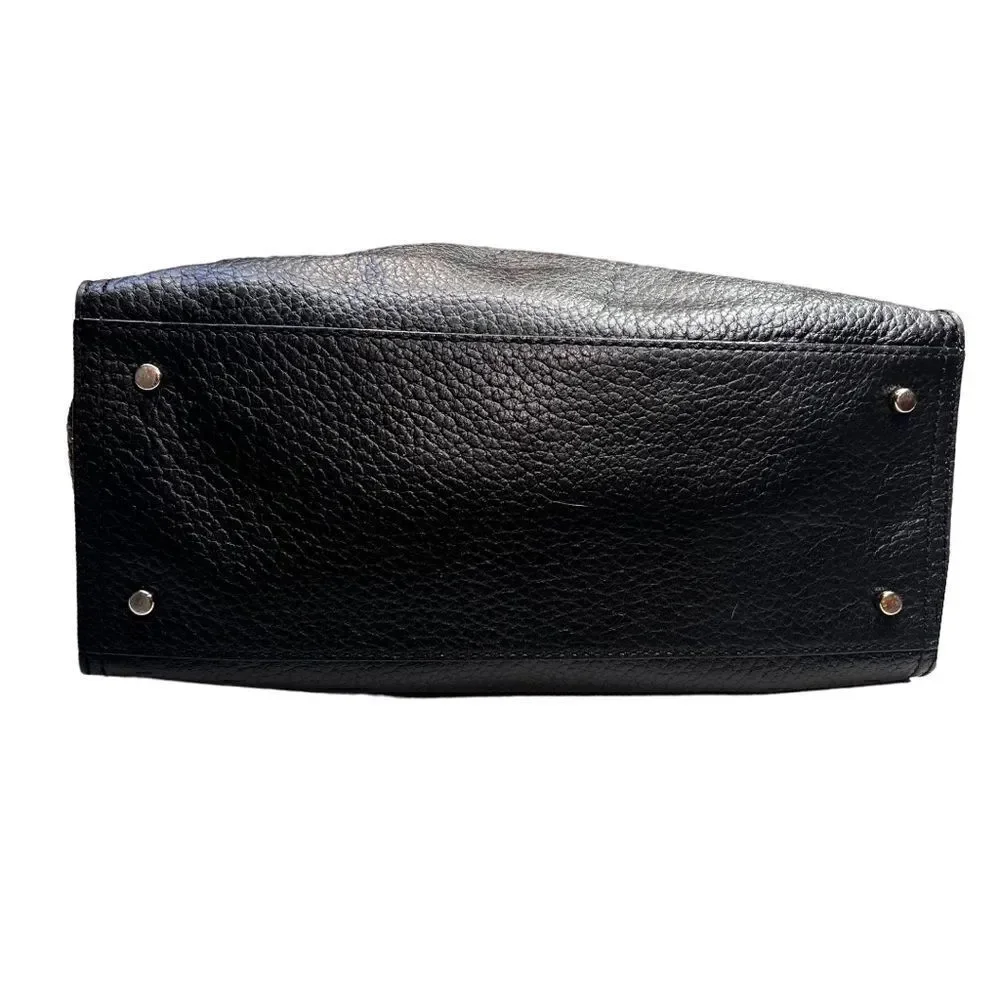 Kate Spade Black Pebbled Leather Tote with Tassel